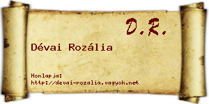 Dévai Rozália névjegykártya